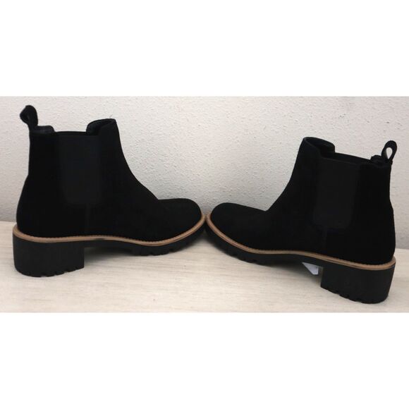 Blondo Women's Sz 9M Black Matilda Waterproof Suede Lug Sole Chelsea Boots - Picture 8 of 10